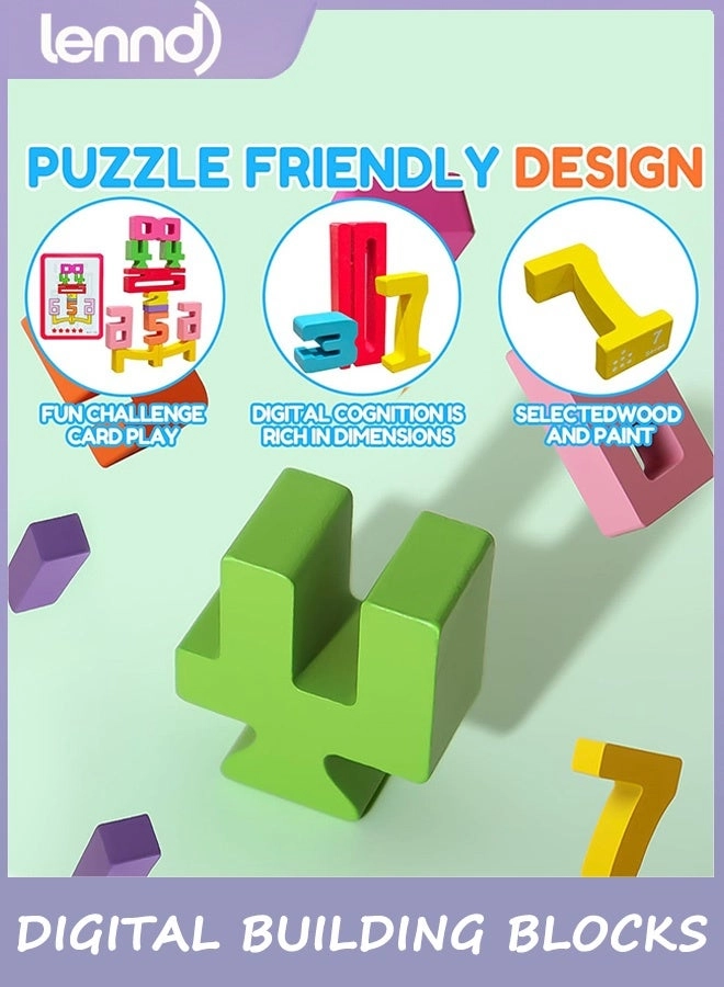 Wooden Number Building Blocks - 3+ Years Old 20 pieces