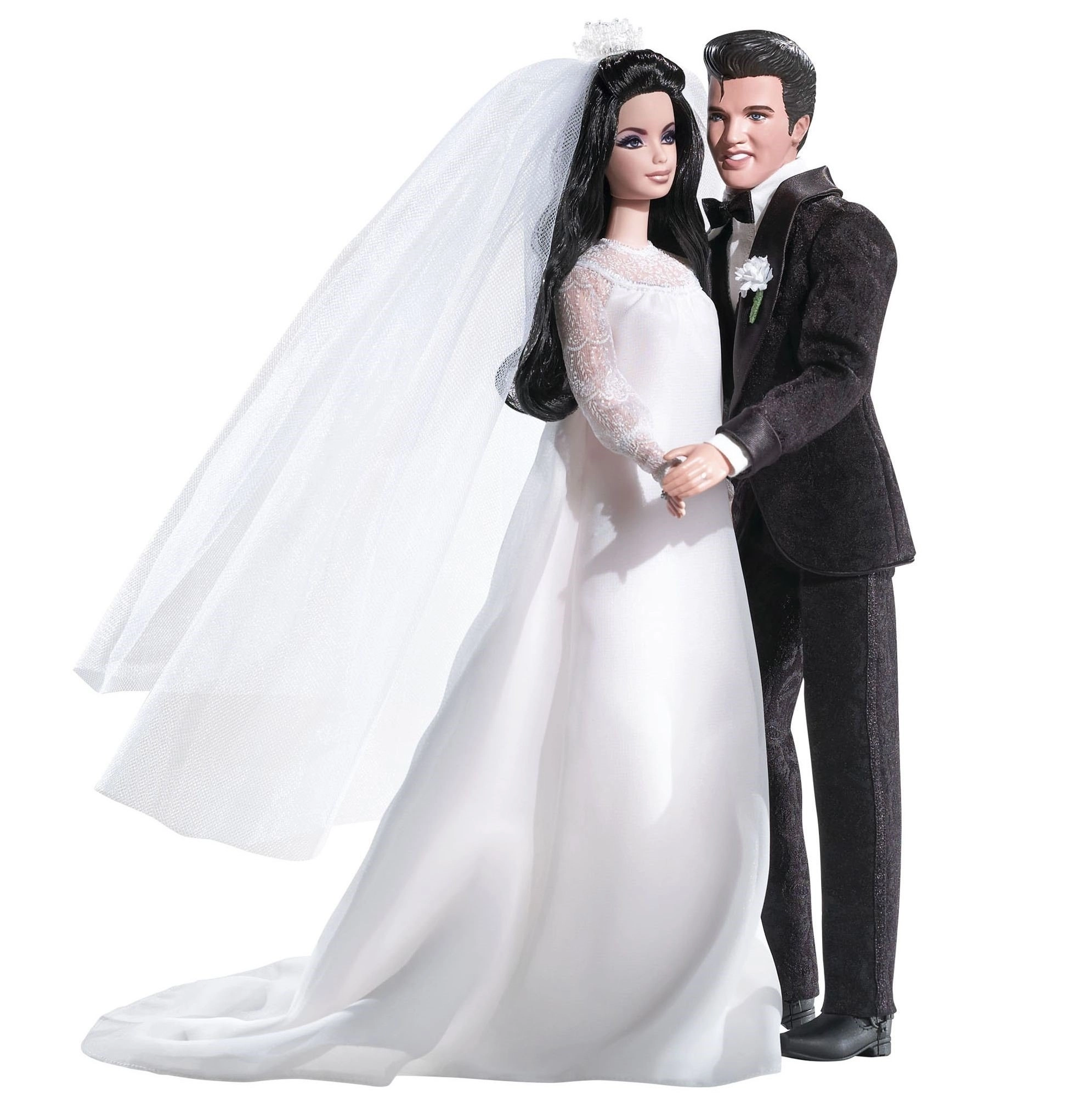 Barbie Elvis Doll - 11-3/4" + Priscilla Doll - 11.5"