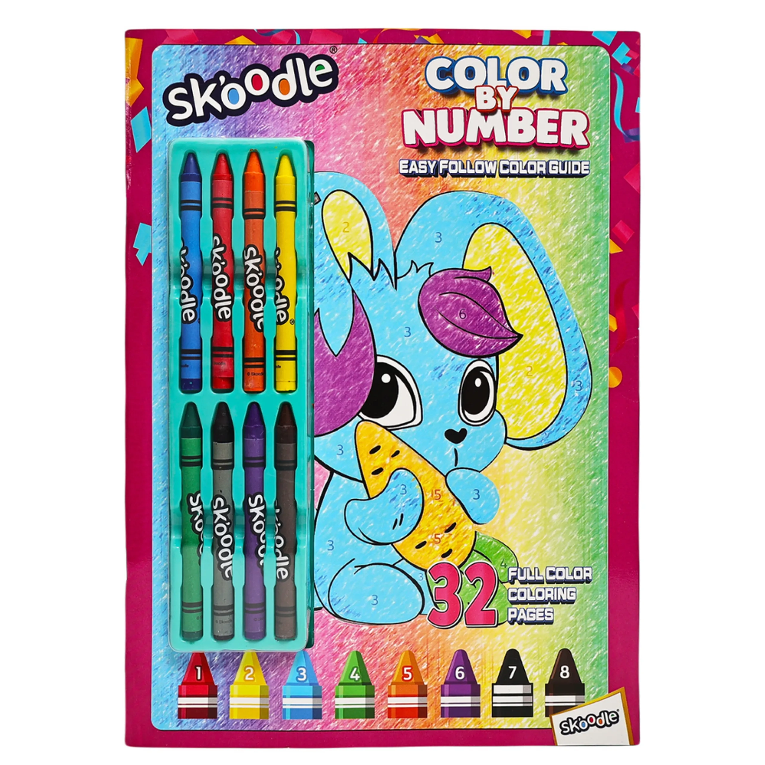 SKOODLE Color By Number - 8 Crayons
