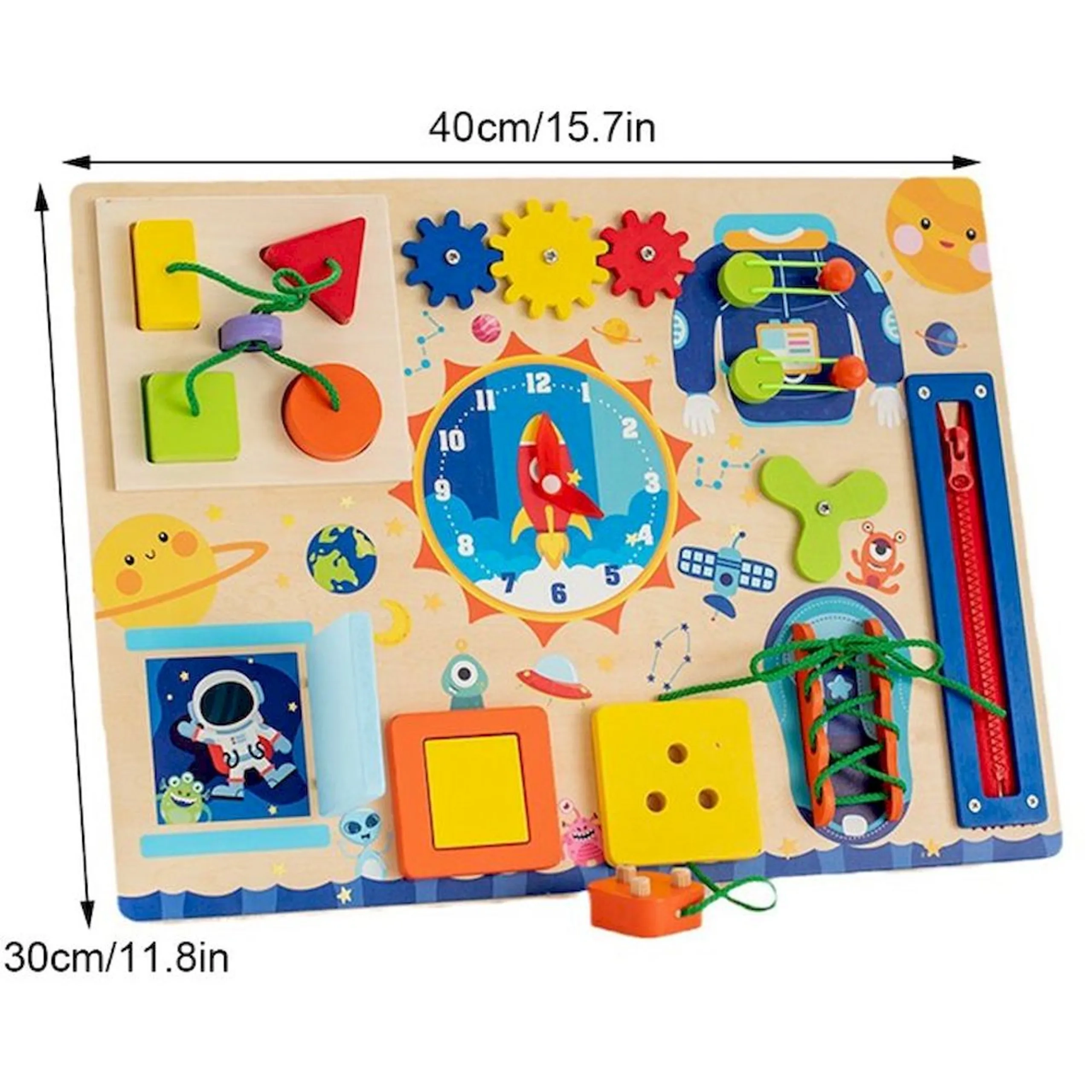 14 In 1 Wooden Busy Board - 3 +