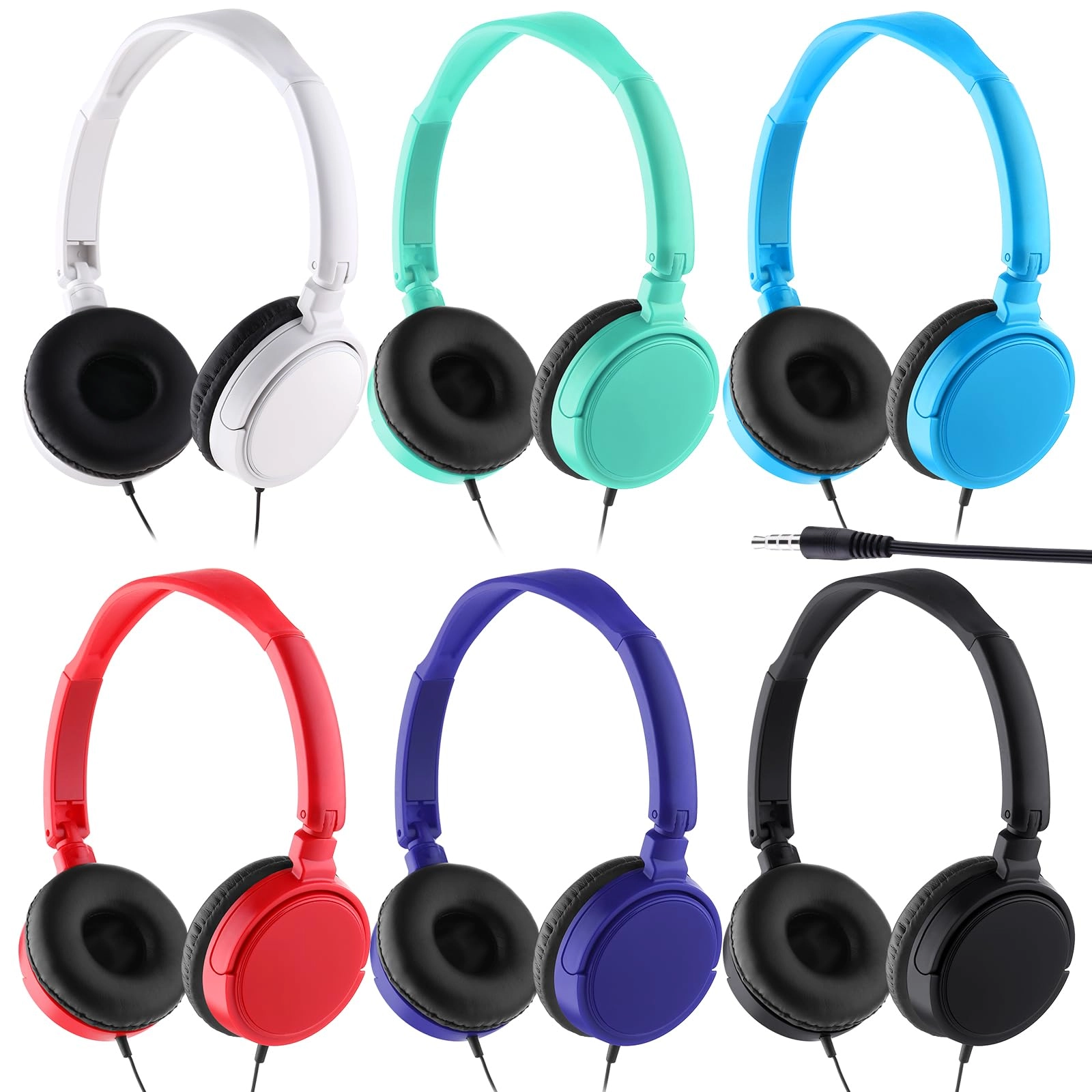 Yunsailing 6 Pack Classroom Headphones Wired Headphone