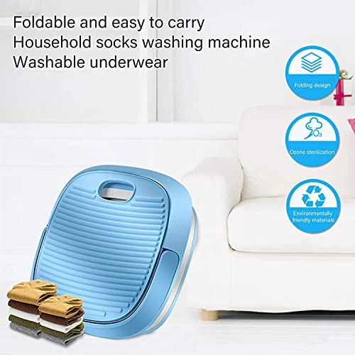 XHTONGSH غسالة قابلة للطي للطي المحمولة, غسالة صفرية اوتوماتيكية, عمل هادئ, الضوء الأزرق, ملابس داخلية غسل الملابس او عنصر صغیر, طاقة ومنطقة (Color : Green)