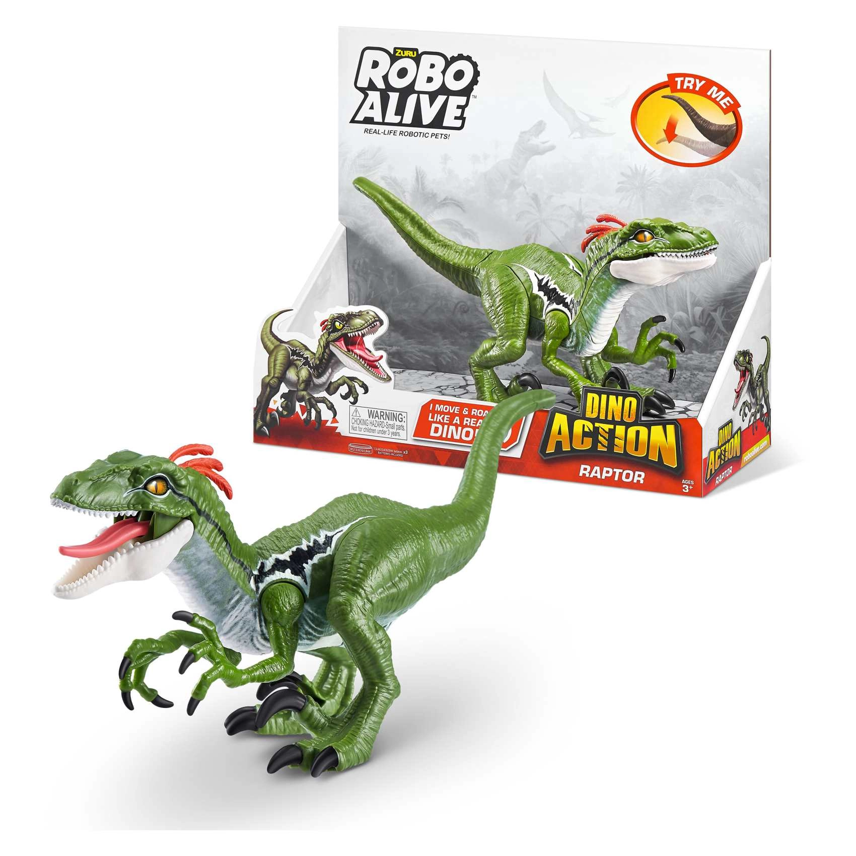 Robo Alive Dino Action Raptor - Series 1 Green