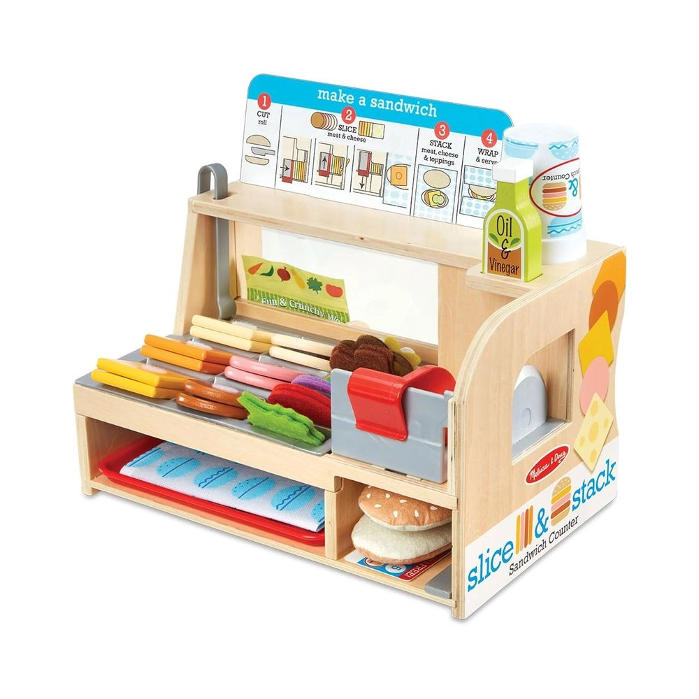 Melissa & Doug Slice & Stack Sandwich Counter Pretend Playset - 56 pcs (622-MD31650)