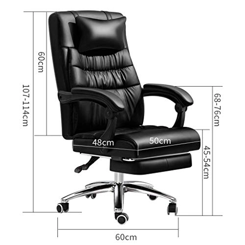 Desk Chair - PU Leather Brown High Back