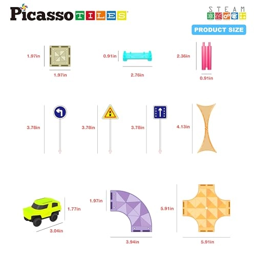 Race Track Magnetic Tiles PTMR40 - 40pcs