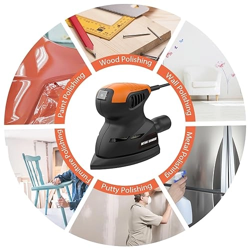 Detail Sander - 13,500RPM 16PCS Sandpapers Dust Collection