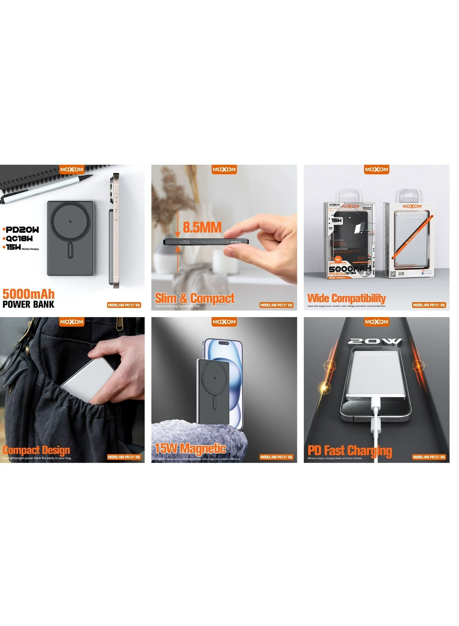 MX-PB121 - 5000mAh PD20W QC18W 15W