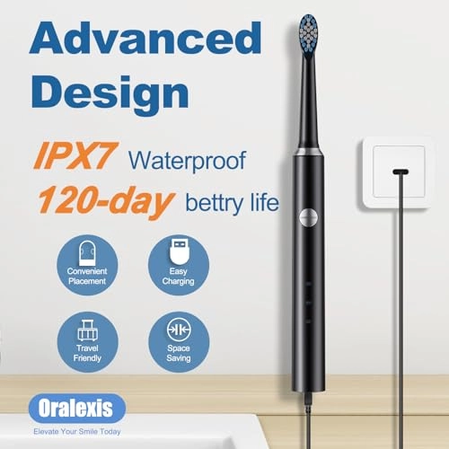 Electric Toothbrush - 8 Brush Heads 120-Day Battery