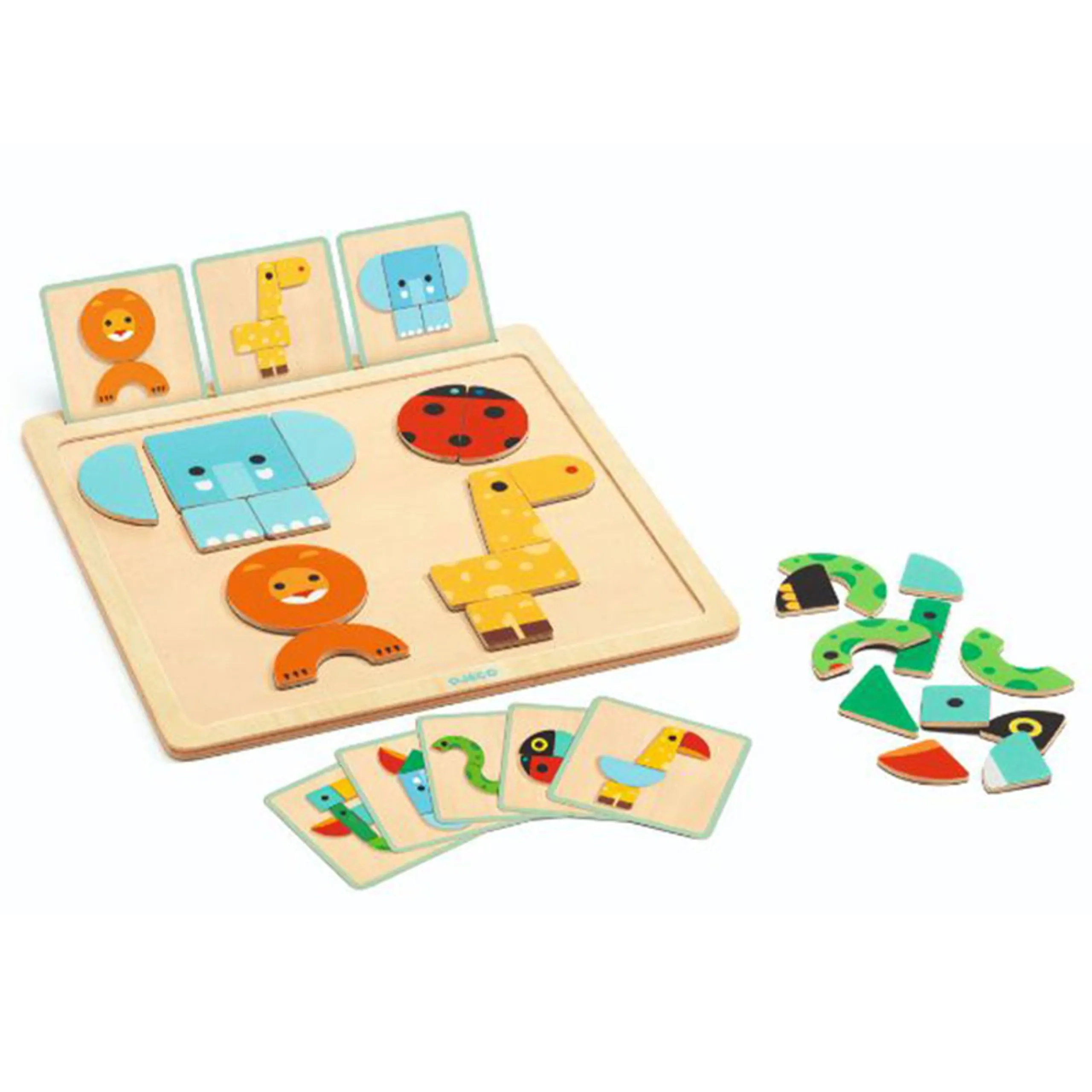 DJECO GeoBasic Wooden Magnetic Board - Suitable for 2 years & above 24 pieces