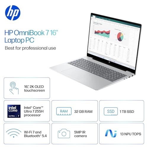 OmniBook 7 16-ay0002ne - 16'' Core Ultra 7 255H 32GB 1TB SSD