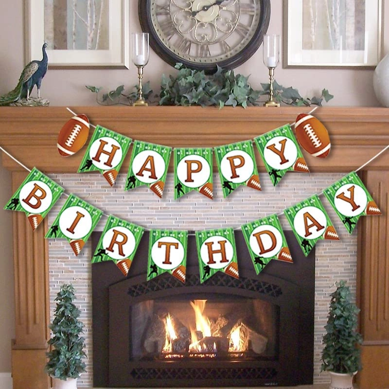 yasmart life Football Birthday Banner - 13 paper flag sign football birthday party