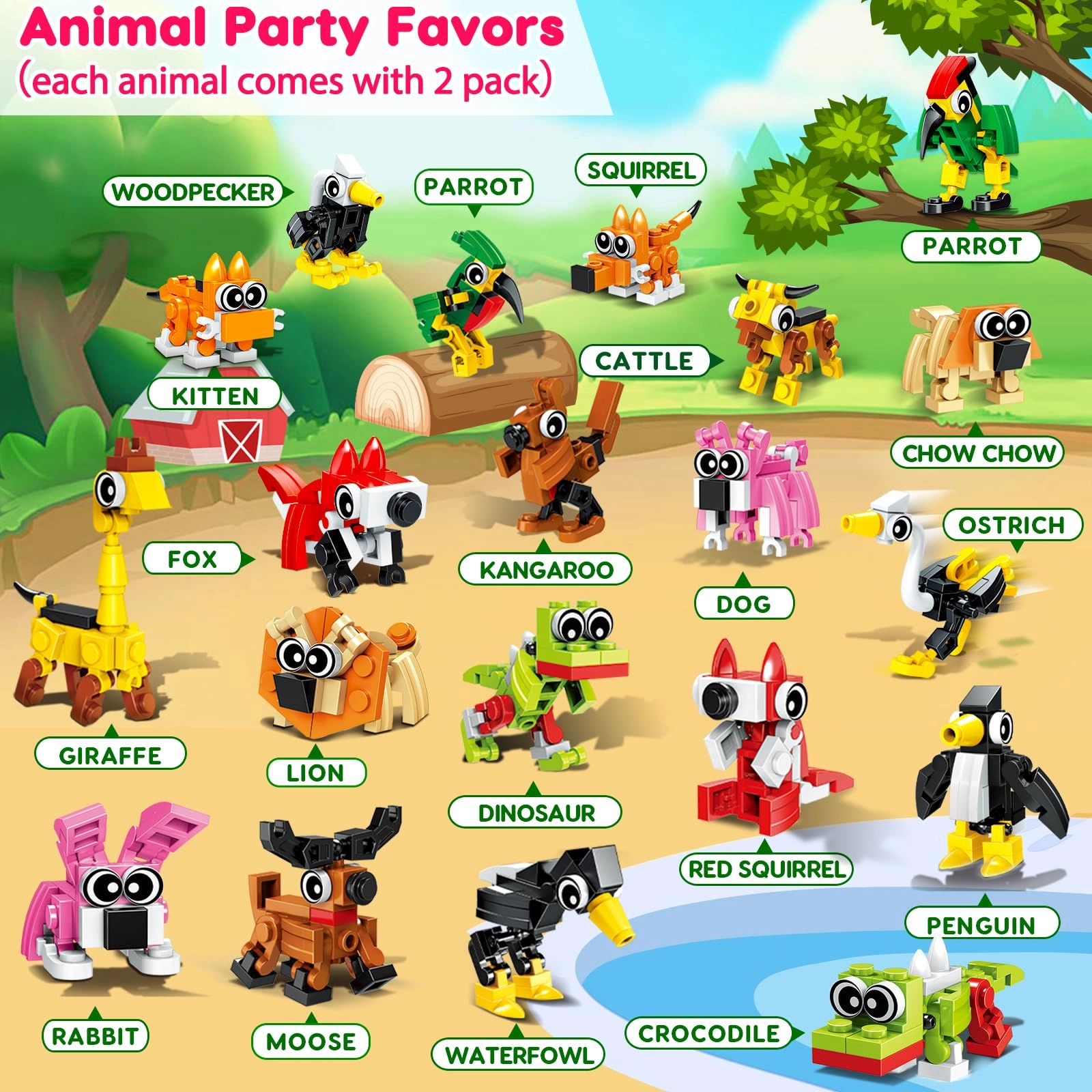 Mini Animal Building Blocks - 20pcs
