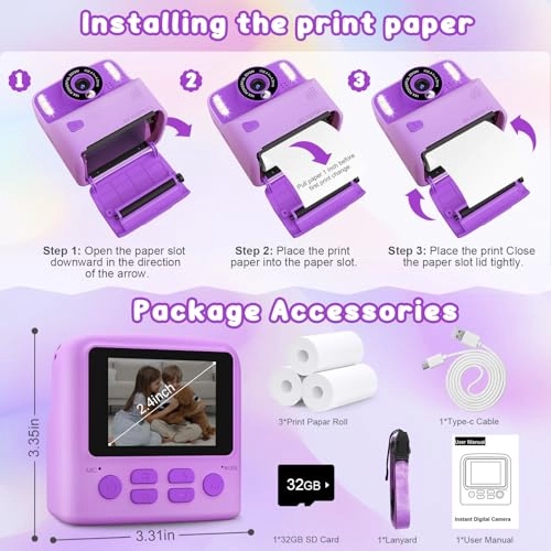 Instant Print Camera for Kids