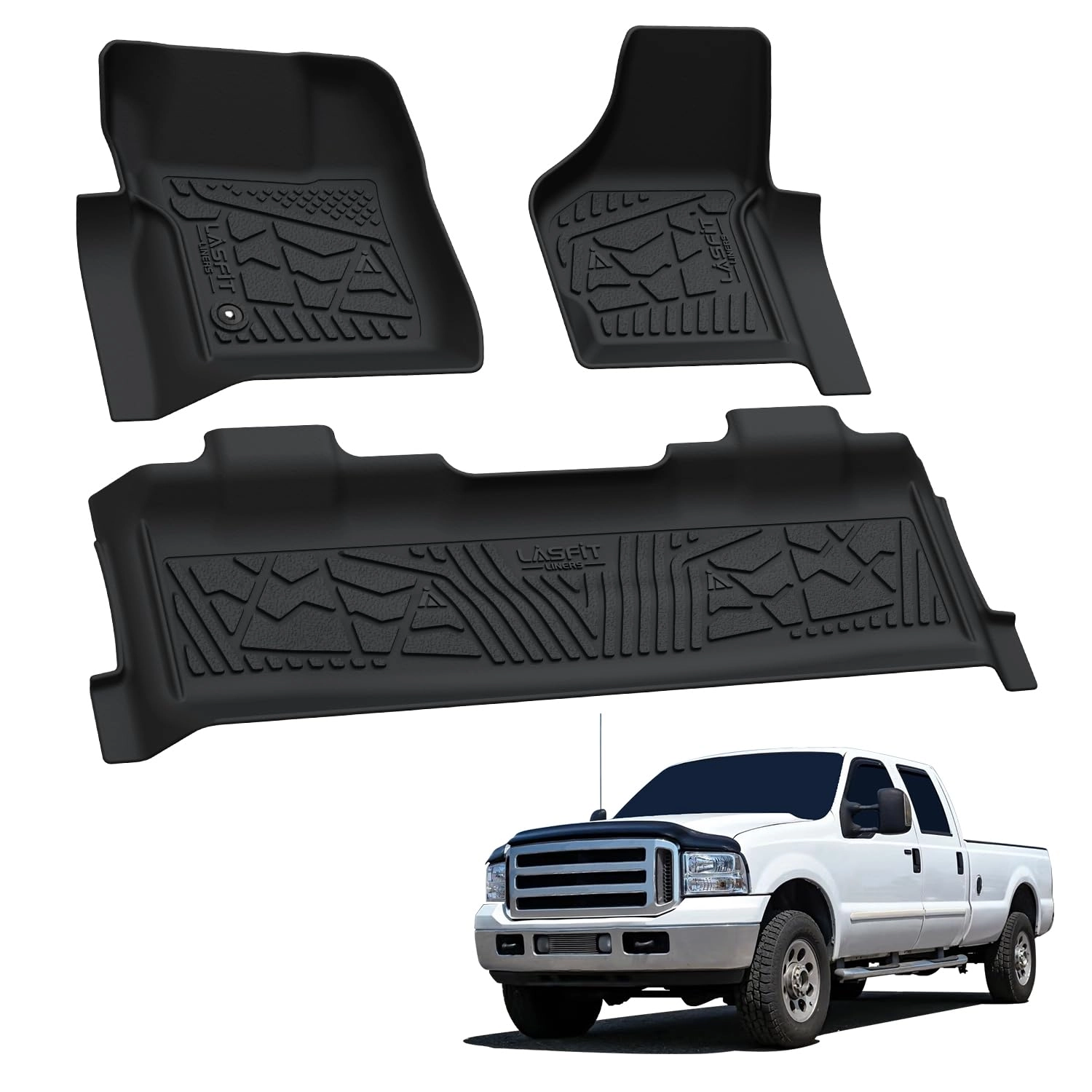 Floor Mats - Ford F250 F350 Super Duty Crew Cab 1999-2007 1st & 2nd Row