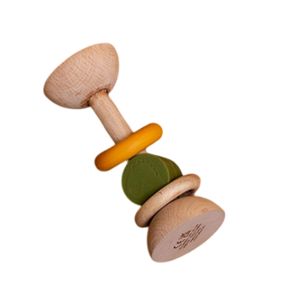 Mr. Dino - Suitable for 0 months & above soft silicone and smooth beechwood