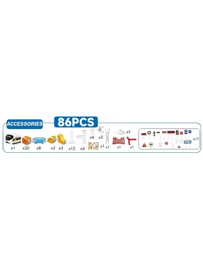 Versatile Magnetic Track Car Set - 86 pcs