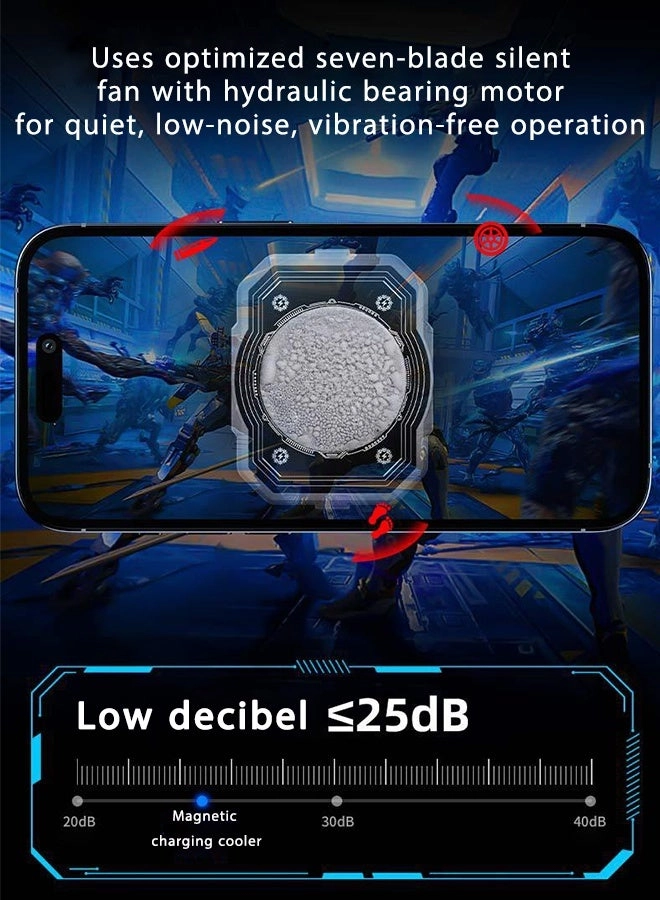 Magnetic Semiconductor Phone Cooler - RGB Lights 3000mAh Battery iPhone & Android Compatible