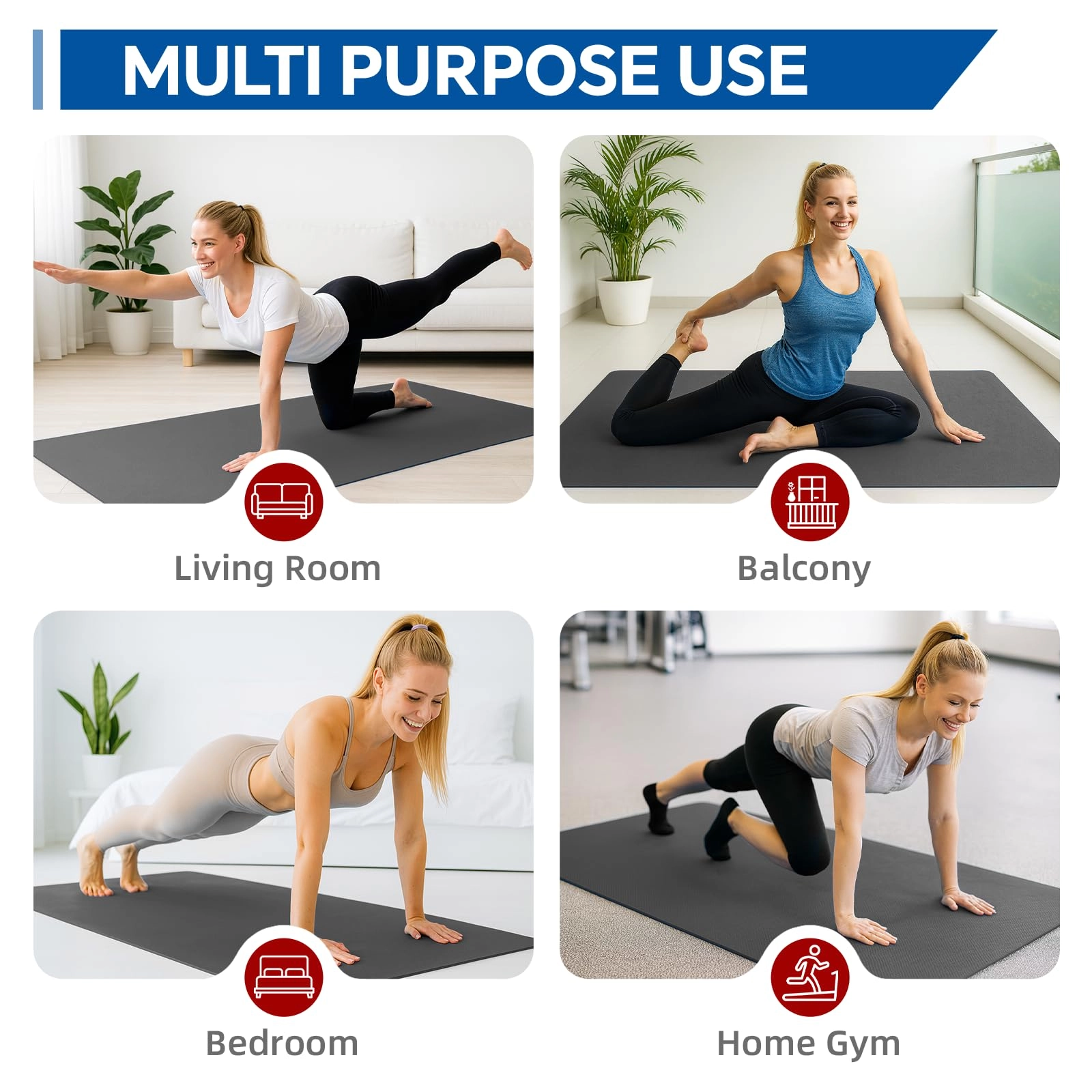 Extra Large Yoga Mat - Thermoplastic Elastomers 6mm