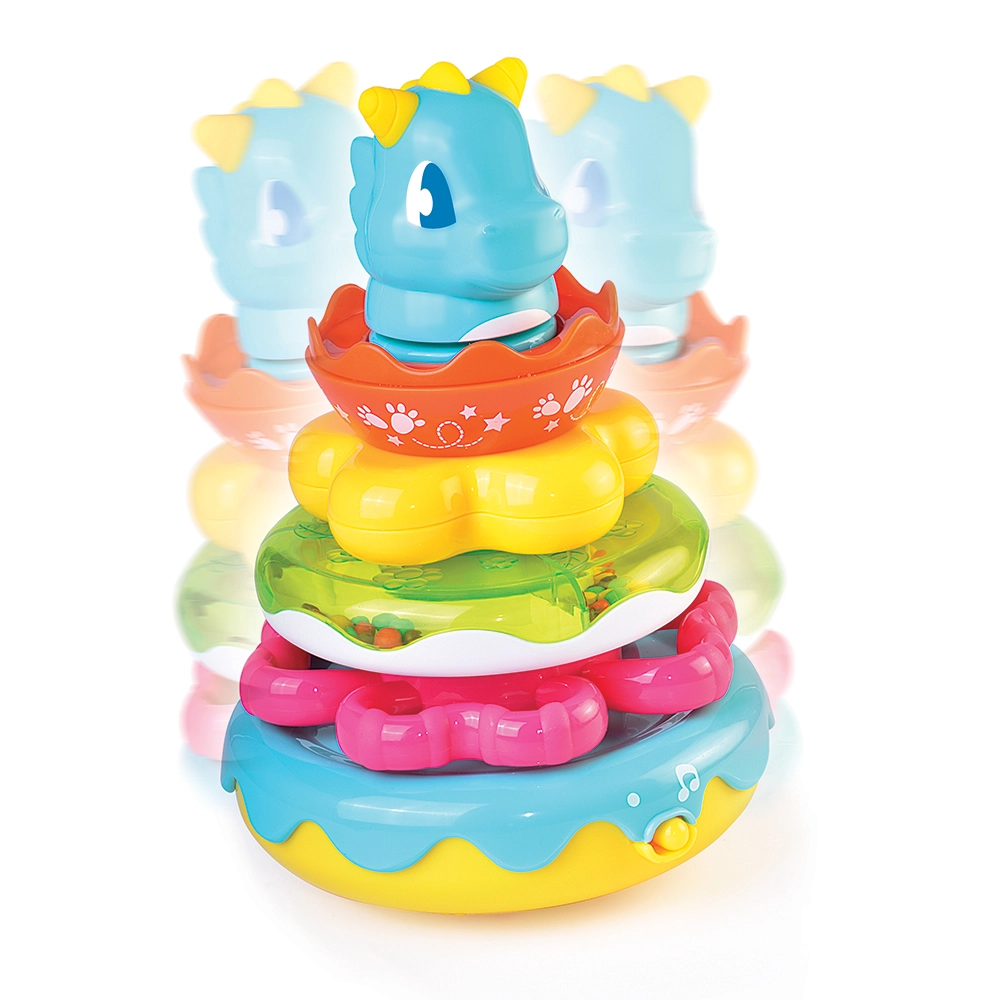 Little Learner Wobbly Dino Stacking Rings - Suitable for 12 months & above