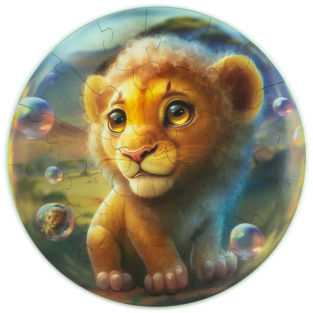 Lion Bubblezz Wooden Puzzle (4107390-Lion_Bubblezz) - 30 pcs