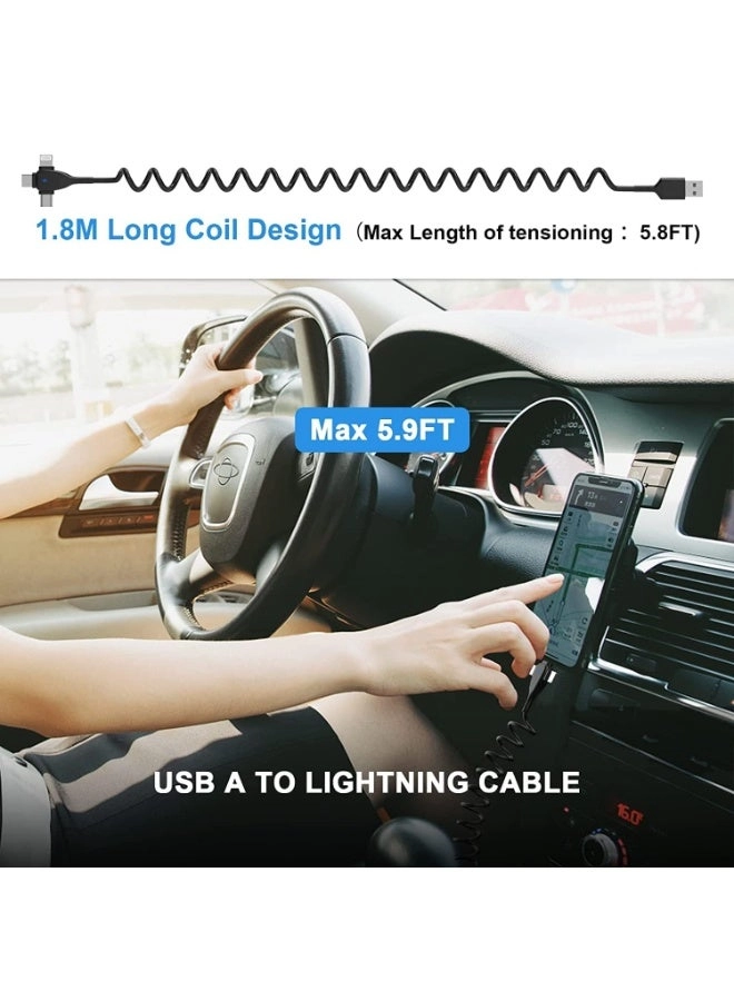 Charge Cable Type-C to Lightning 0.2m Coiled