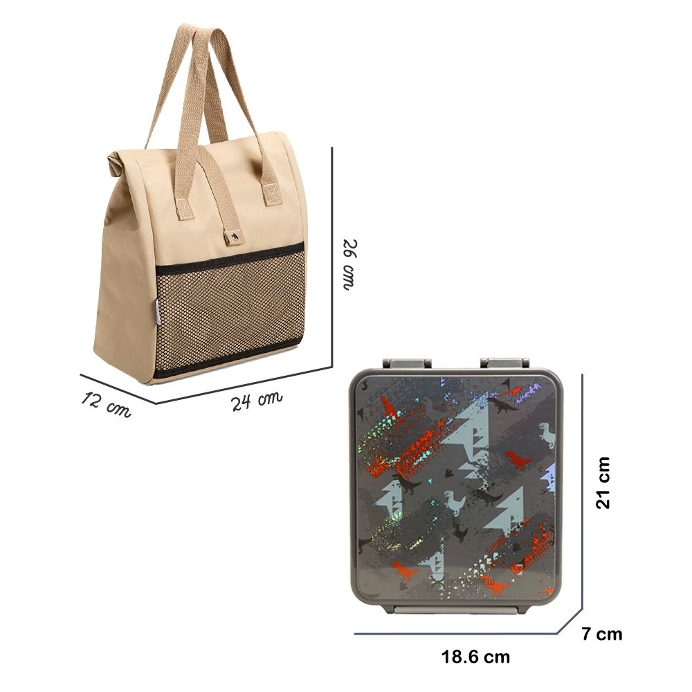 Bento Lunch Box - Adventure Sage 1.74L + Steel Food Jar - 0.35L + Lunch Bag - Insulated