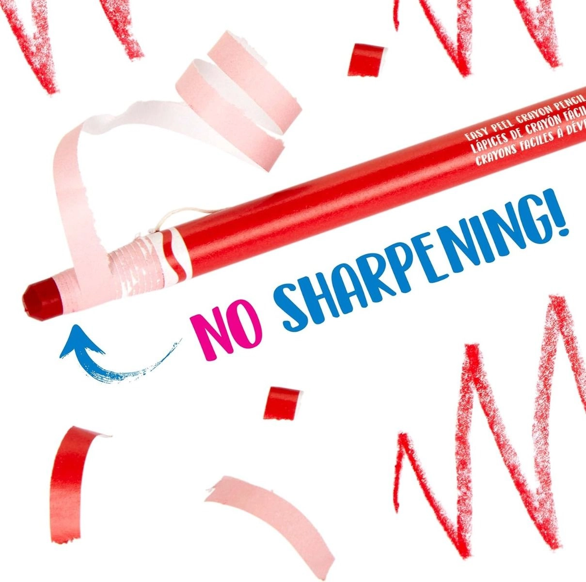 Easy Peel Crayon Pencils - 12pcs