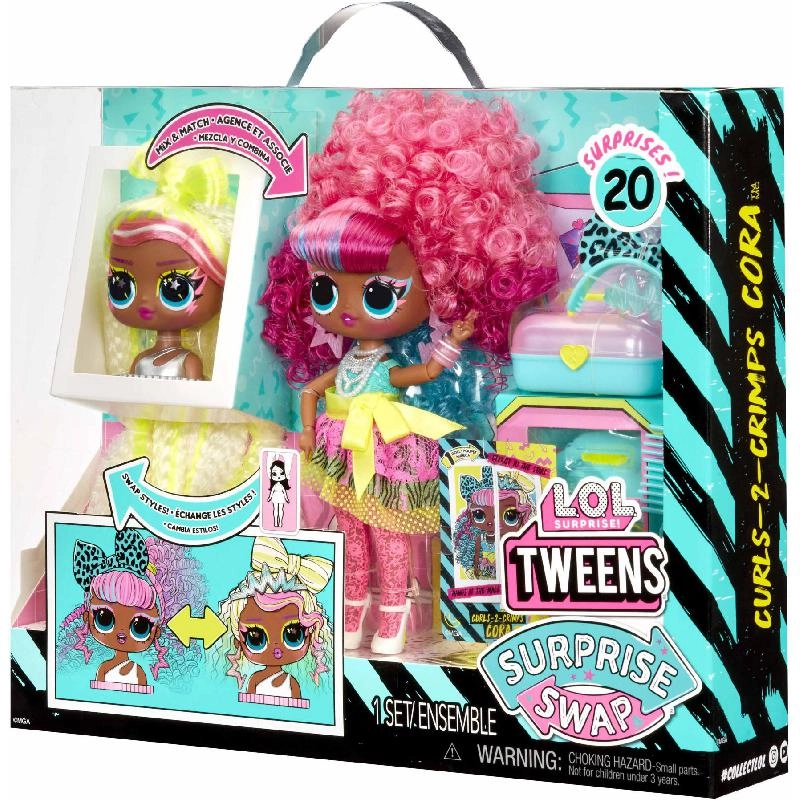 Cora Fashion Doll - Tweens Surprise Swap Curls-2-Crimps