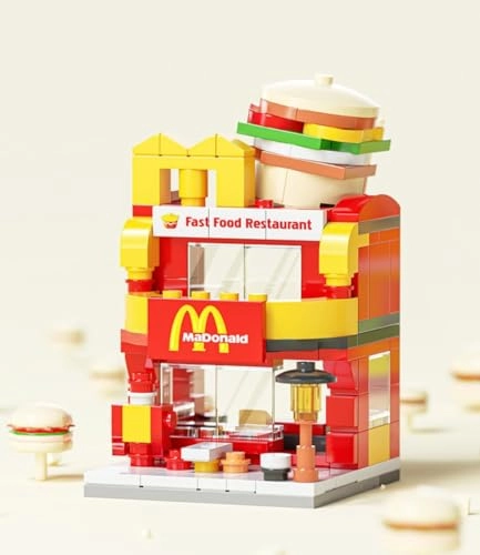 Mini City Shop Street View Building Blocks - 167pcs Fast Food Restaurant