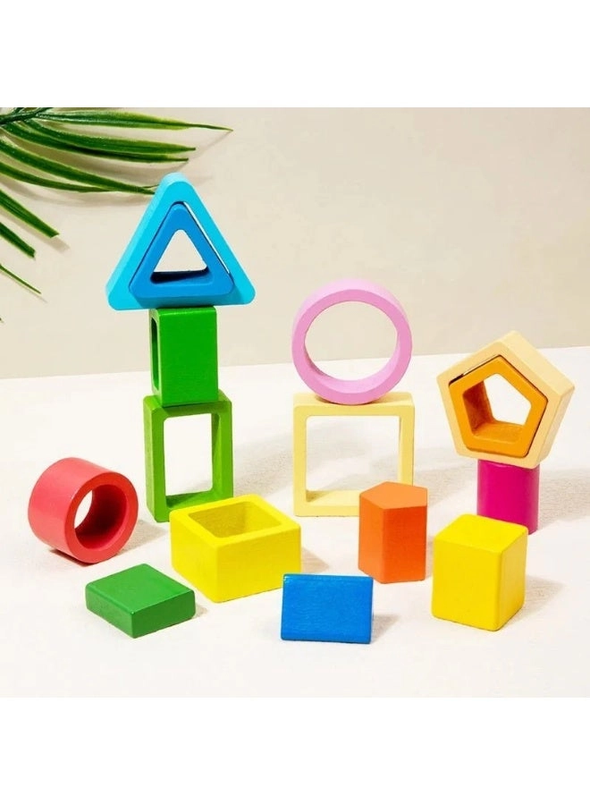 Gradient Column Shape Sorting Puzzle