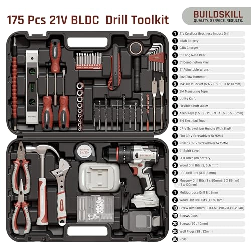 21V Cordless Brushless Drill Machine Toolkit - 1.5Ah