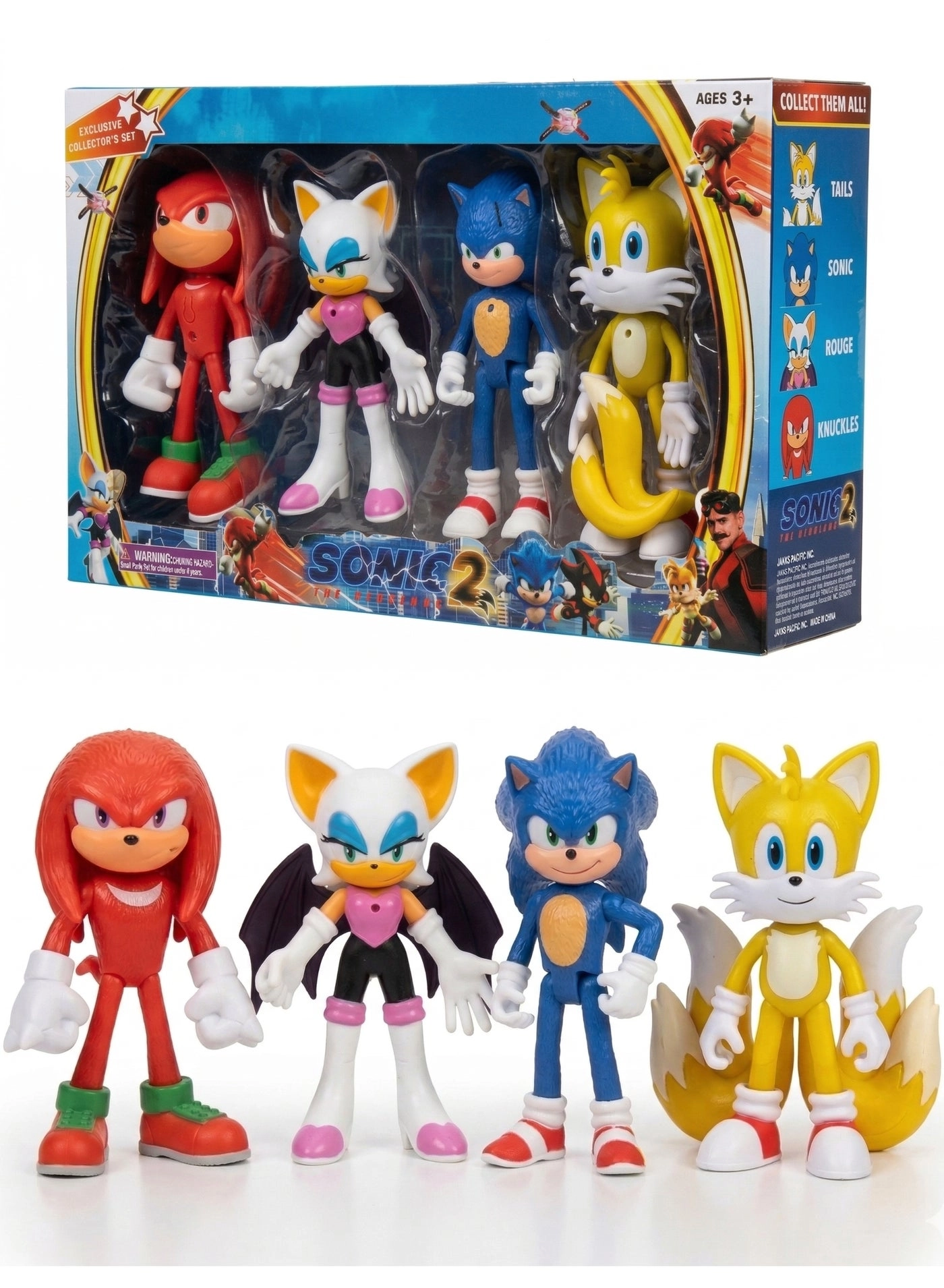 JAKKS Pacific Sonic + Tails + Knuckles + Rouge The Bat - Sonic - 3+ Years 4 pcs