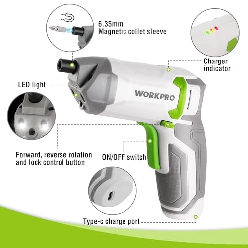 Eccentric Electric Screwdriver - 3.6V 240 RPM 24-Piece Bit Set