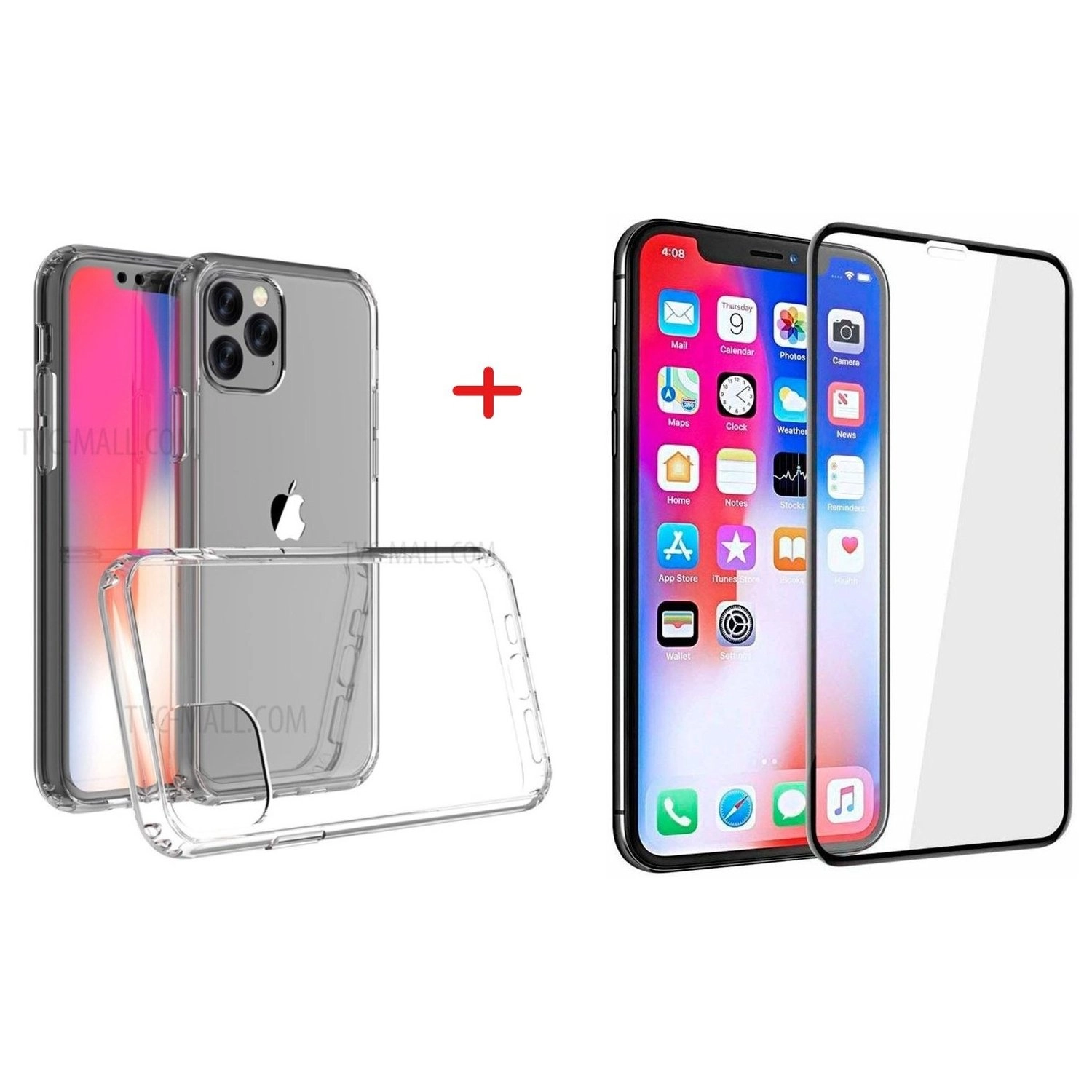 glassology Clear Tempered Glass Screen Protector + Clear Back Protector for iPhone 11 Pro