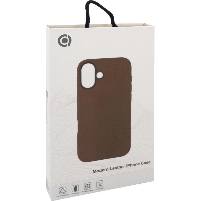 Modern Leather Case Back Cover with MagSafe for iPhone 16 Plus