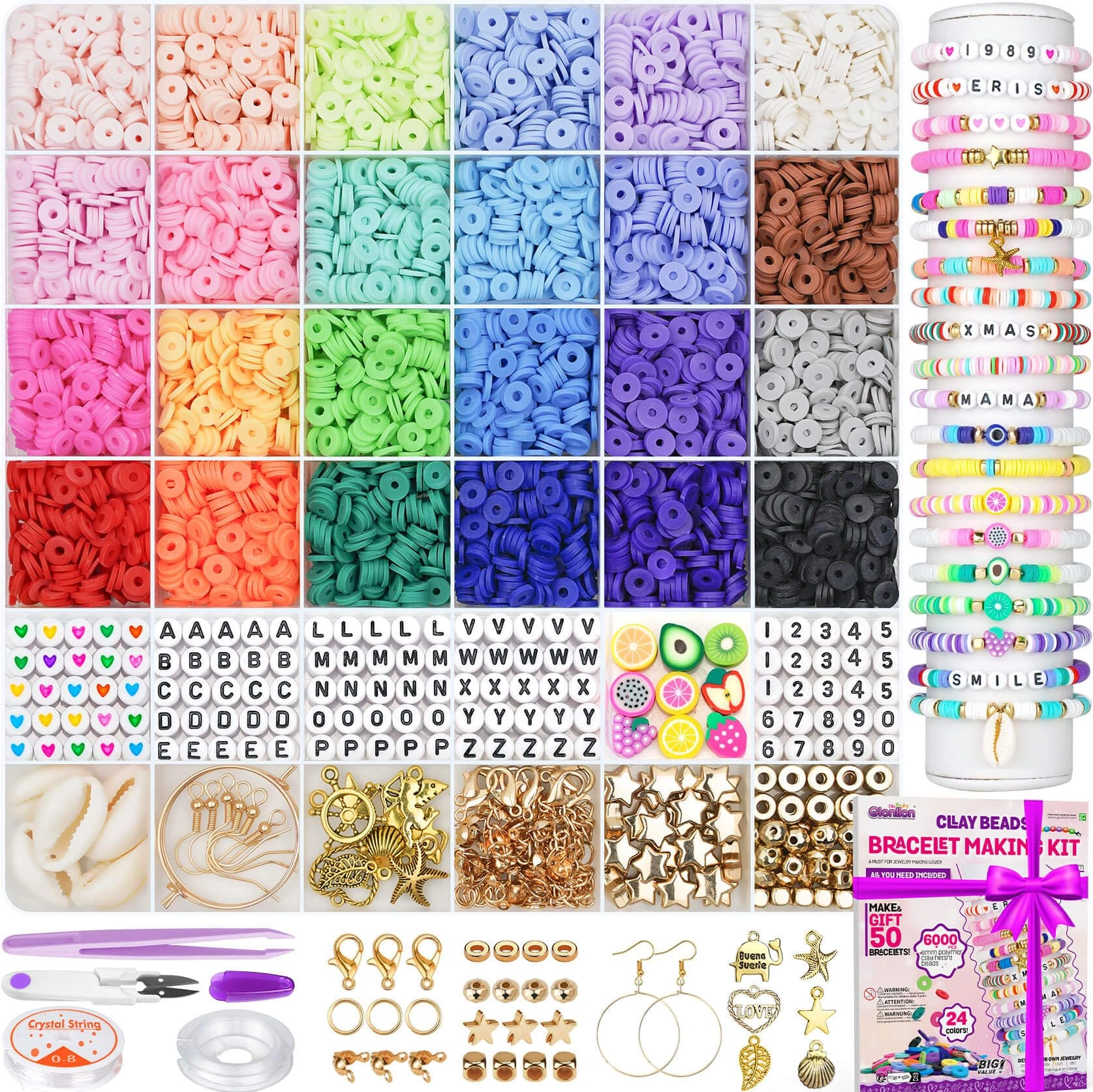 Clay Beads Kit - 8000pcs 24 Colors