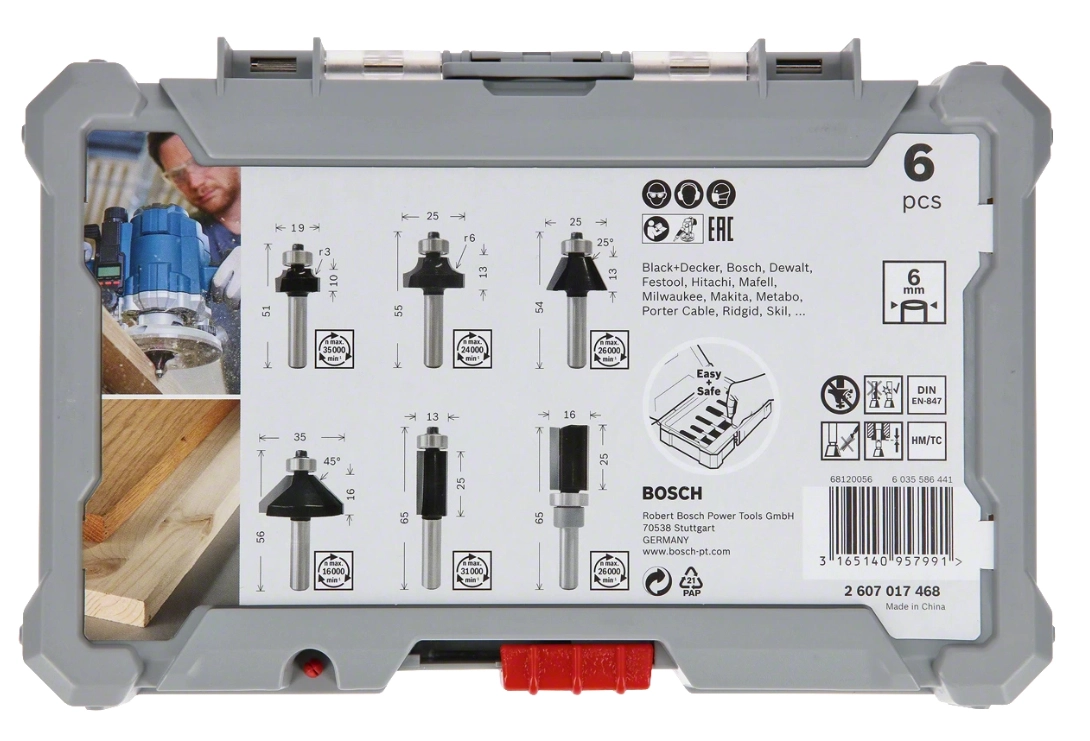 Trim & Edging Router Bit Set - 6 piece(s)