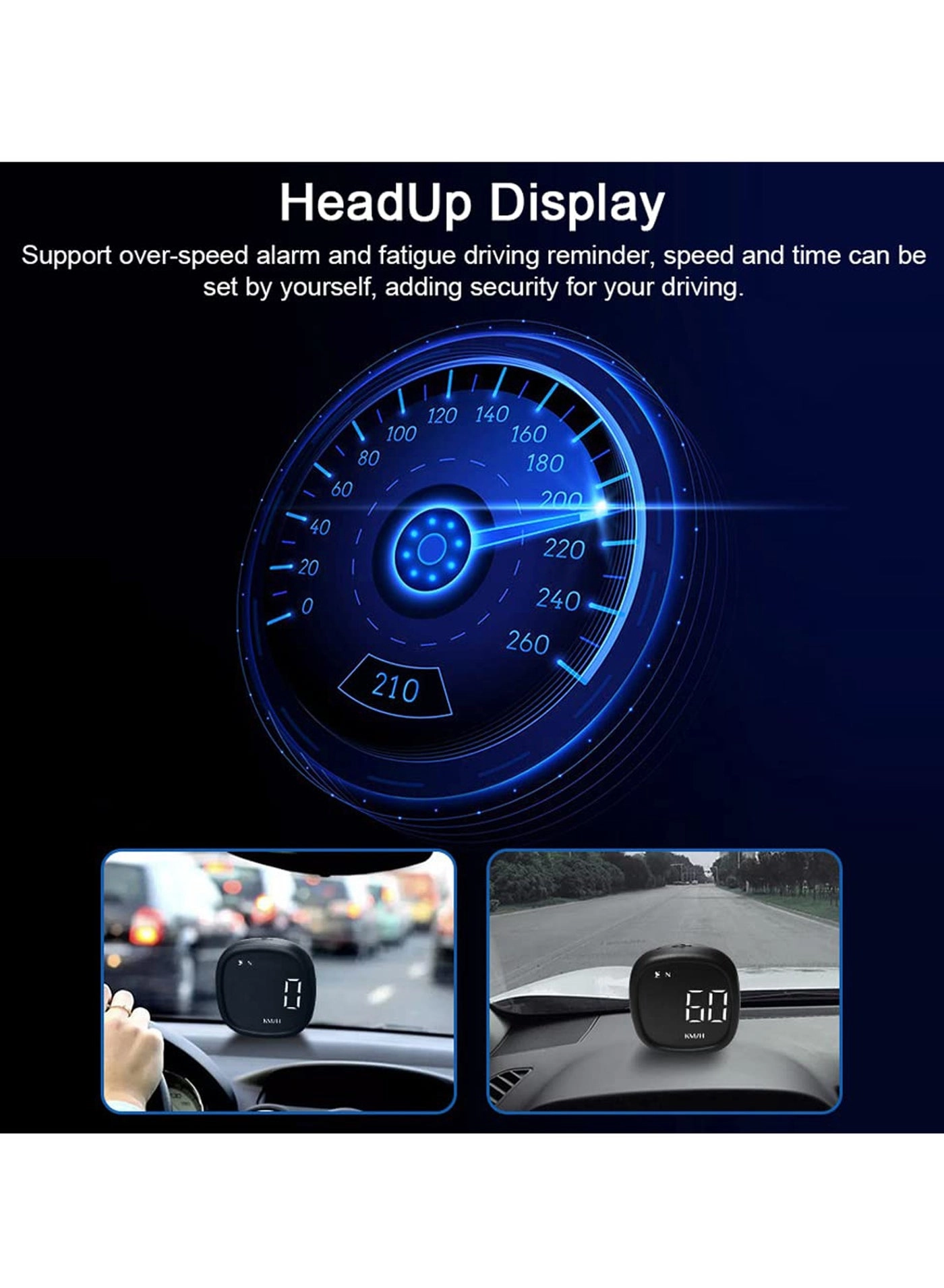 Headsup Display - LED Digital Speedometer MPH/KMH