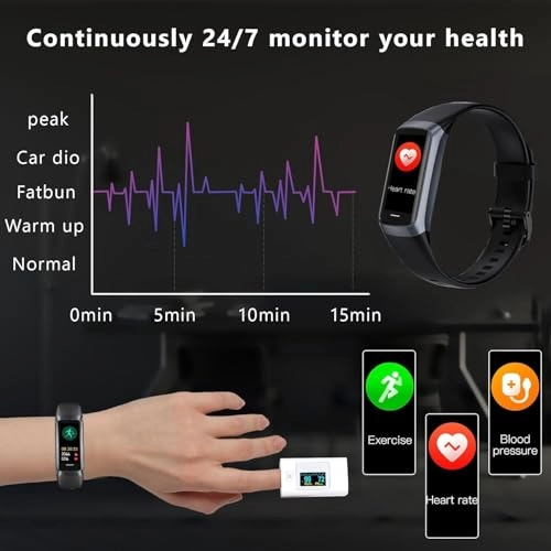 C60 - 24/7 Blood Oxygen Heart Rate 1.1''AMOLED