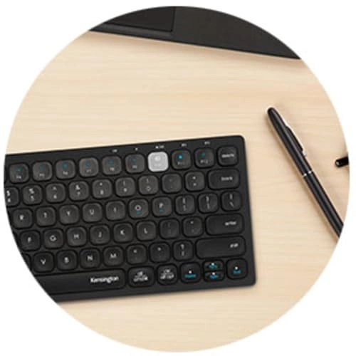 Compact Multi-Device Dual Wireless Keyboard - Windows Mac iOS ChromeOS