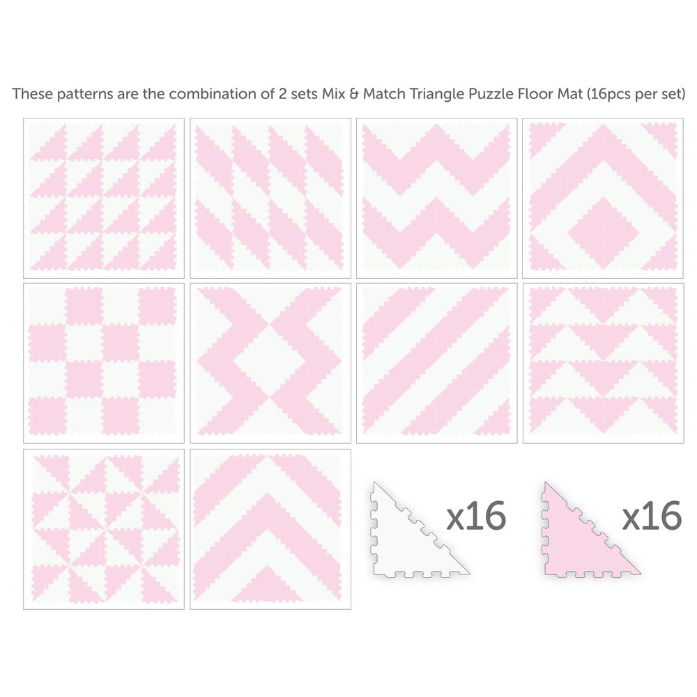 Triangle Puzzle Floor Mat - 10m+ 32 pieces