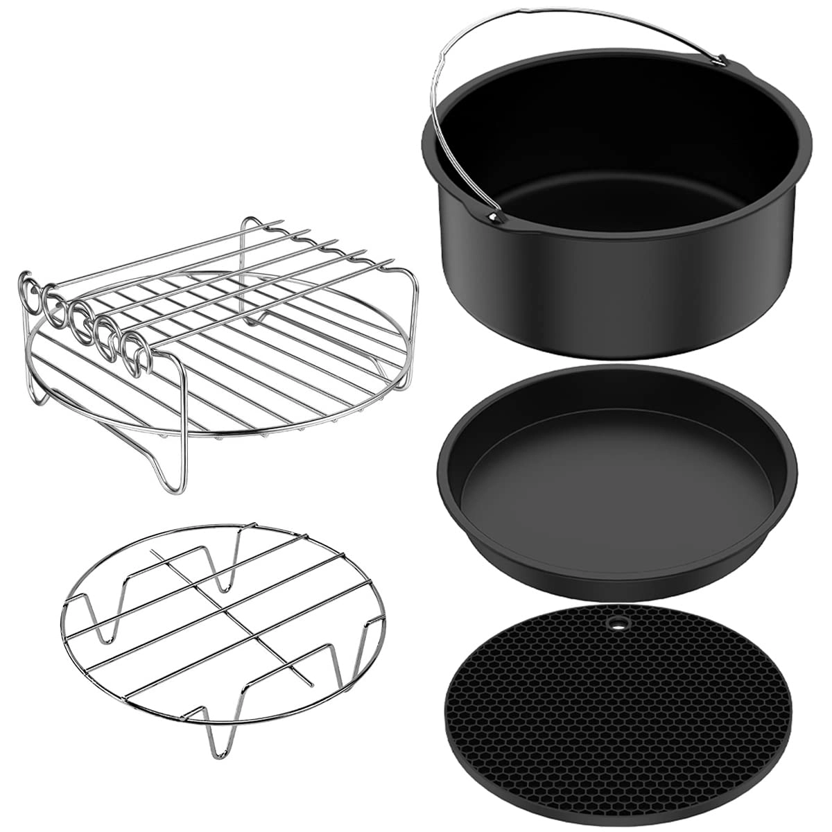 Air Fryer Accessories - Stainless steel silicone 6PCS