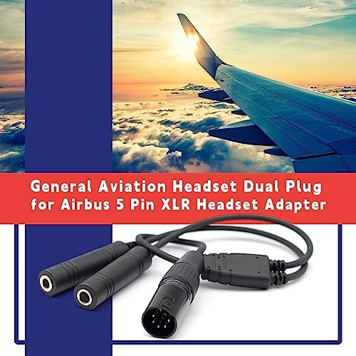 Headset Adapter for Airbus XLR 5 Pin - GA Dual Plug