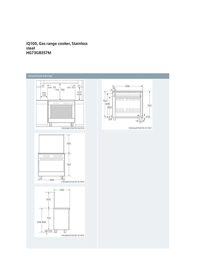 iQ100 HG73G8357M GAS Cooker