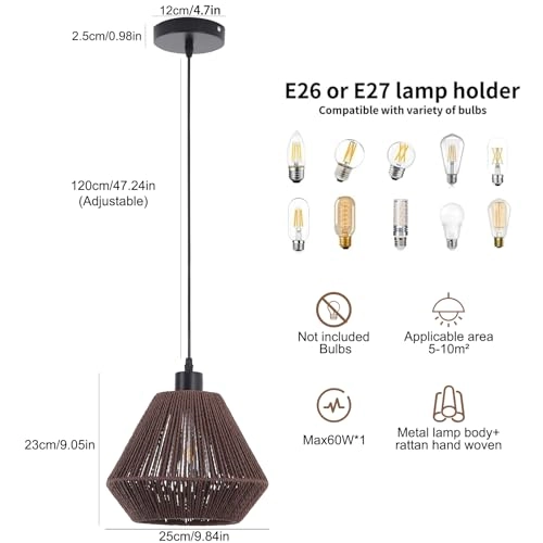 Woven Pendant Lights - Max47' H