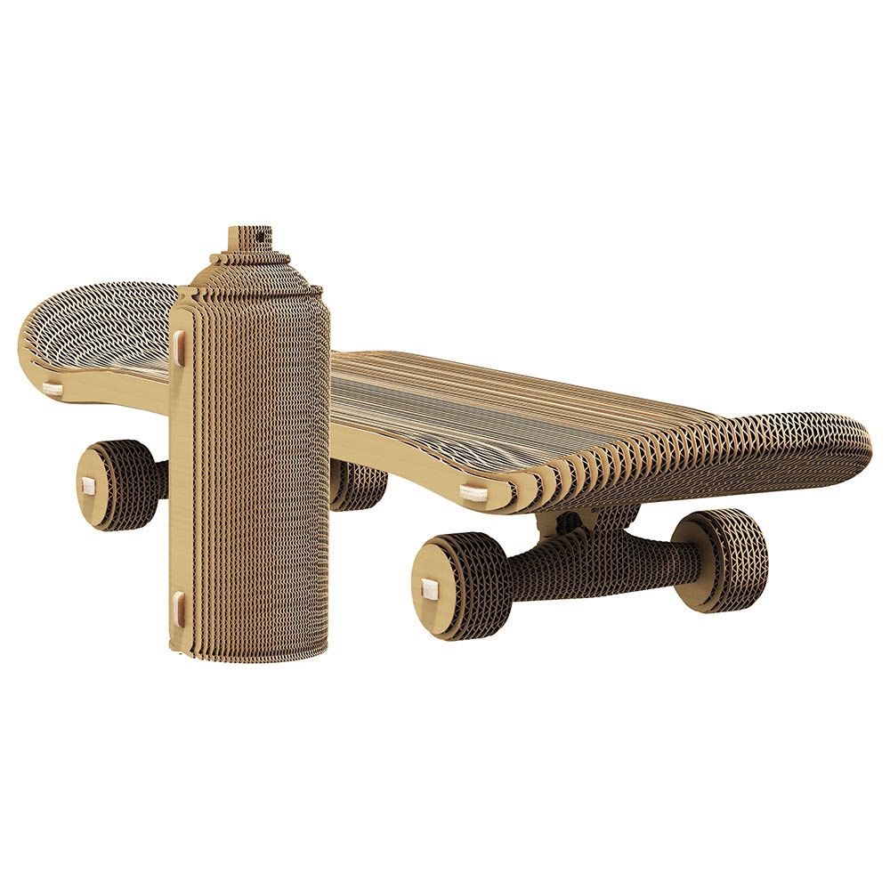 Skateboard And Spray Can 2-in-1 3D Puzzle (7529-CARTSKATE) - 194 pcs