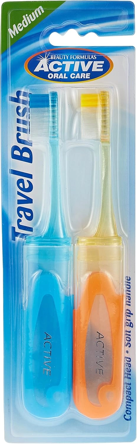 Nutripharm LLC Travel Toothbrush - 2-Piece Pack Assorted