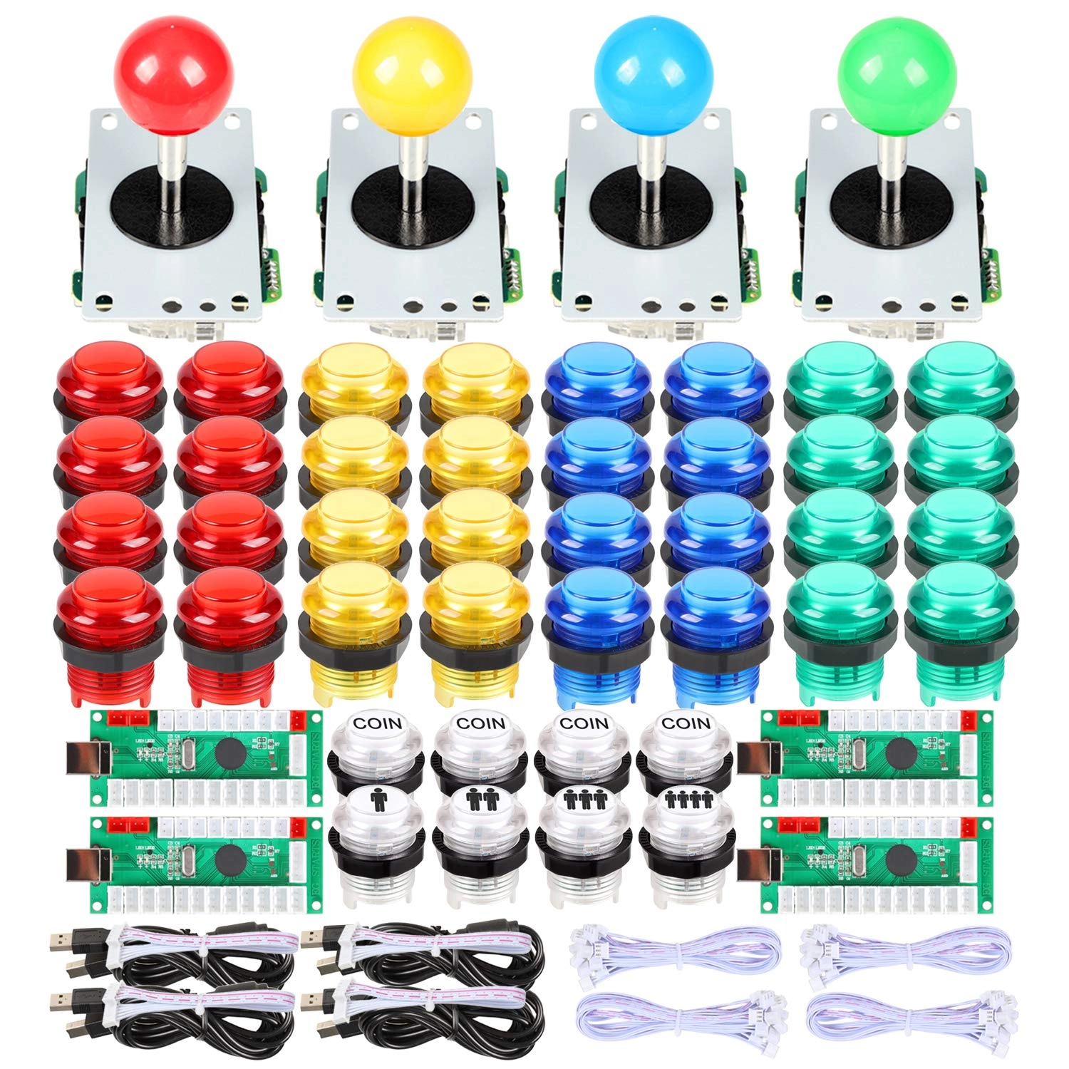 eg starts 4 Player Classic DIY Arcade Joystick Kit - USB Raspberry Pi