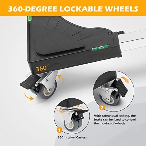 Furniture Dolly - Adjustable 16 inches to 24-3/8 inches 4 Locking Swivel Wheels